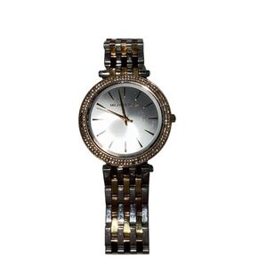 Michael Kors‎ Women's Darci Two-Tone Watch Silver Dial Crystal Bezel MK3203